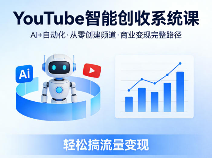 图片[1]_YouTube智能创收系统课，AI+自动化，从零创建YouTube频道并实现商业变现的完整路径，轻松搞流量变现