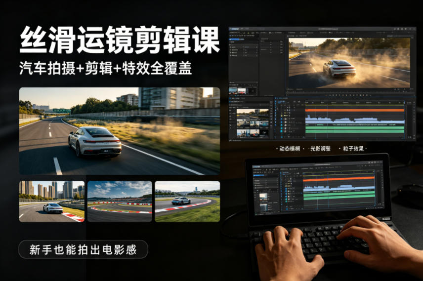 图片[1]_大叔丝滑运镜剪辑课，汽车拍摄+剪辑+特效全覆盖，新手也能拍出电影感