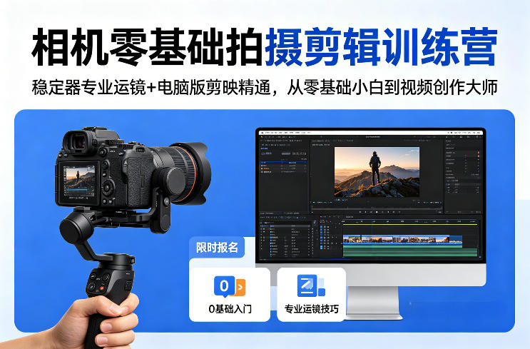 图片[1]_相机零基础拍摄剪辑训练营：稳定器专业运镜+电脑版剪映精通，从零基础小白到视频创作大师