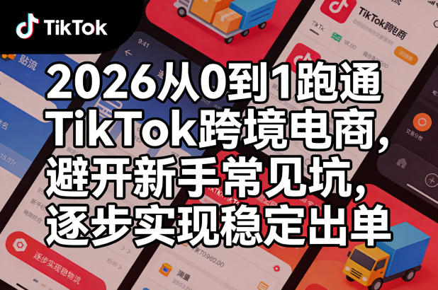 图片[1]_2026从0到1跑通TikTok跨境电商，避开新手常见坑，逐步实现稳定出单