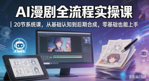 AI漫剧全流程实操课｜20节系统课，从基础认知到后期合成，零基础也能上手_拾壹资源网