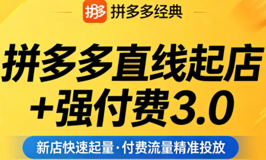 图片[1]_拼多多直线起店+强付费3.0，教你稳定起店、高效控投产、破解流量瓶颈（更新4月）