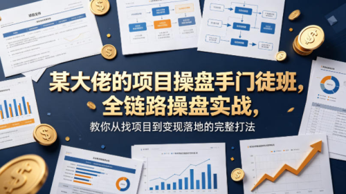 某大佬的项目操盘手门徒班,全链路操盘实战,教你从找项目到变现落地的完整打法_拾壹资源网