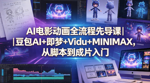 AI电影动画全流程先导课｜豆包AI+即梦+Vidu+MINIMAX，从脚本到成片入门_拾壹资源网
