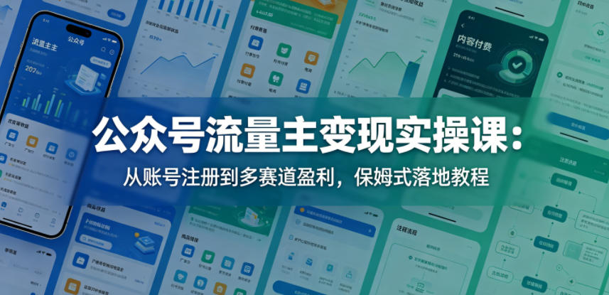 图片[1]_公众号流量主变现实操课：从账号注册到多赛道盈利，保姆式落地教程