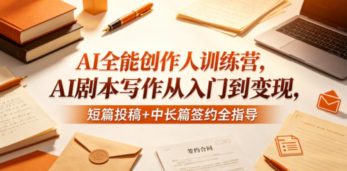 AI全能创作人训练营，AI剧本写作从入门到变现，短篇投稿+中长篇签约全指导_拾壹资源网