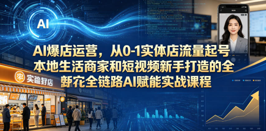 图片[1]_AI爆店运营，从0-1实体店流量起号，本地生活商家和短视频新手打造的全链路AI赋能实战课程