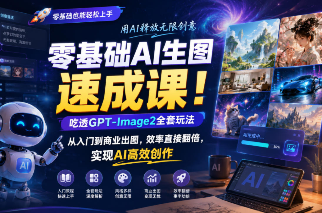 图片[1]_零基础AI生图速成课！吃透GPT-Image2全套玩法，从入门到商业出图，效率直接翻倍，实现AI高效创作