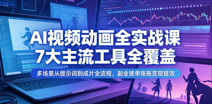 图片[1]_AI视频动画全实战课，7大主流工具全覆盖，多场景从提示词到成片全流程，副业接单账号变现提效
