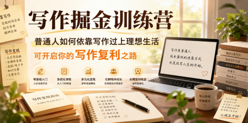 写作掘金训练营，普通人如何依靠写作过上理想生活，可开启你的写作复利之路（更新6月）_拾壹资源网