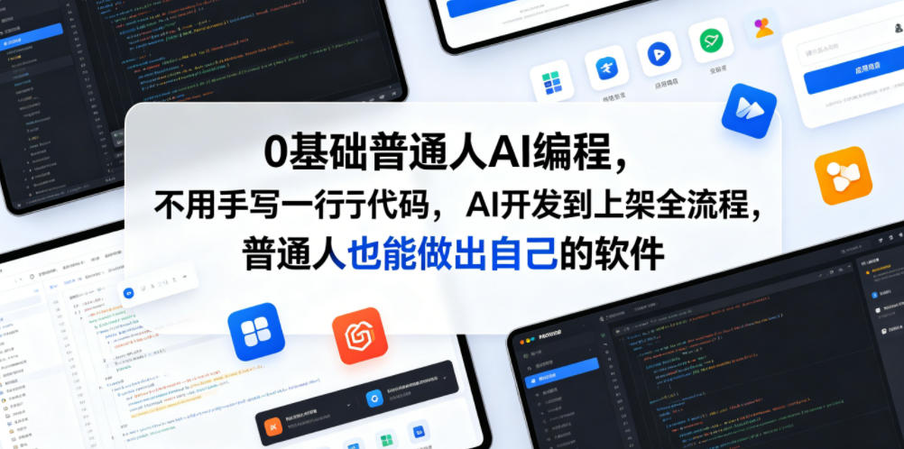 图片[1]_0基础普通人AI编程，不用手写一行代码，AI开发到上架全流程，普通人也能做出自己的软件