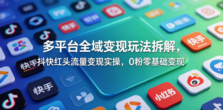 图片[1]_多平台全域变现玩法拆解，抖快红头流量变现实操，0粉零基础变现
