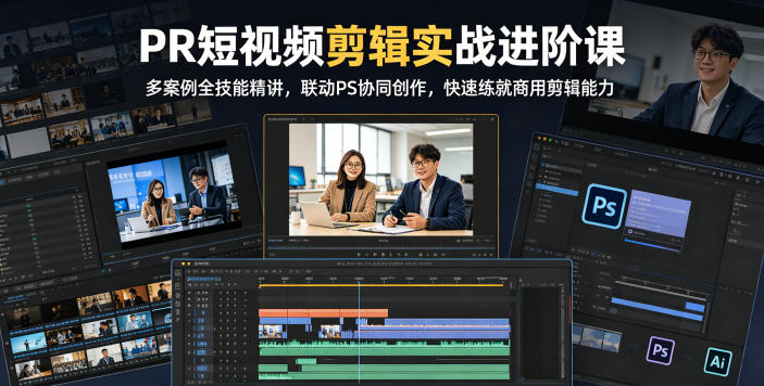 图片[1]_PR短视频剪辑实战进阶课，多案例全技能精讲，联动PS协同创作，快速练就商用剪辑能力
