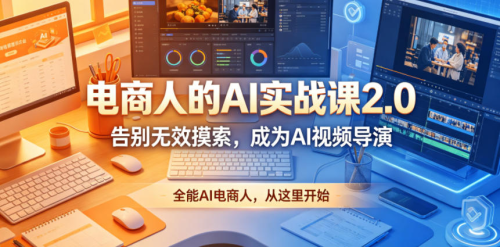 电商人的AI实战课2.0，告别无效摸索，成为AI视频导演，全能AI电商人，从这里开始_拾壹资源网