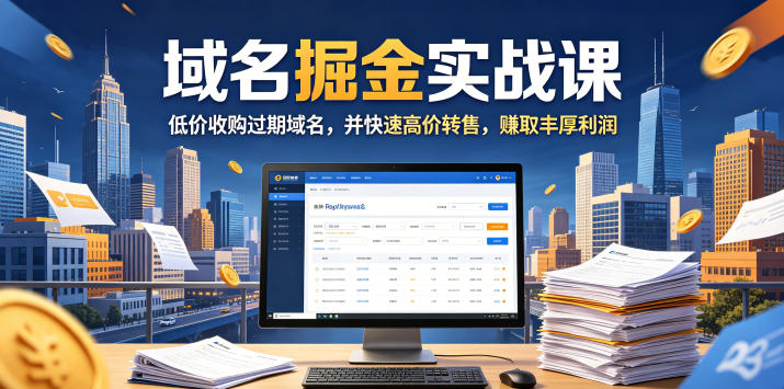 图片[1]_域名交易掘金实战课，低价收购过期域名，并快速高价转售，賺取丰厚利润【原创双语字幕】