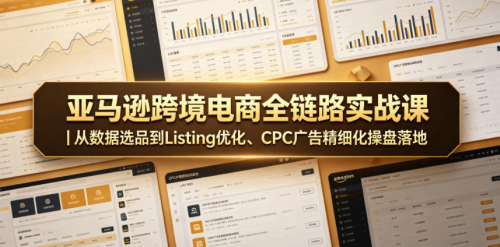 亚马逊跨境电商全链路实战课｜从数据选品到Listing优化、CPC广告精细化操盘落地_拾壹资源网