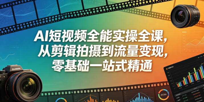 图片[1]_AI短视频全能实操全课，从剪辑拍摄到流量变现，零基础一站式精通