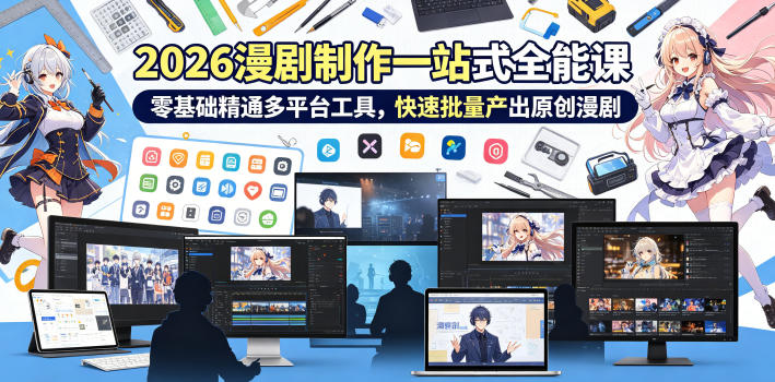 图片[1]_2026 AI漫剧制作一站式全能课，零基础精通多平台工具，快速批量产出原创漫剧