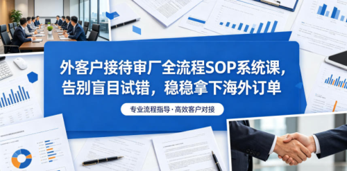 外贸客户接待审厂全流程SOP系统课，告别盲目试错，稳稳拿下海外订单_拾壹资源网