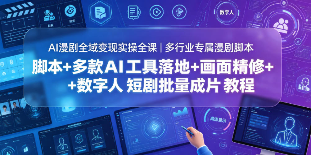 图片[1]_AI漫剧全域变现实操全课｜多行业专属漫剧脚本+多款AI工具落地+画面精修+数字人短剧批量成片全教程
