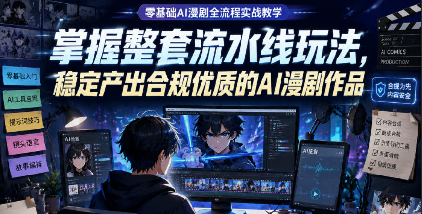 图片[1]_零基础AI漫剧全流程实战教学，掌握整套流水线玩法，稳定产出合规优质的AI漫剧作品