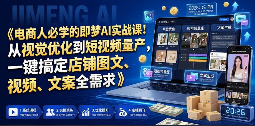 图片[1]_电商人必学的即梦AI实战课！从视觉优化到短视频量产，一键搞定店铺图文、视频、文案全需求