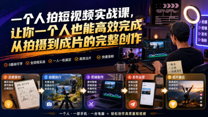 图片[1]_一个人拍短视频实战课，让你一个人也能高效完成从拍摄到成片的完整创作