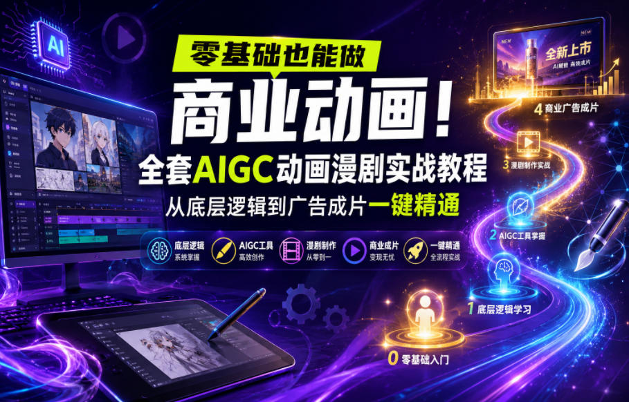 图片[1]_零基础也能做商业动画！全套AIGC动画漫剧实战教程，从底层逻辑到广告成片一键精通