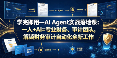 学完即用—AI Agent实战落地课：一人+AI=专业财务、审计团队，解锁财务审计自动化全新工作模式_拾壹资源网
