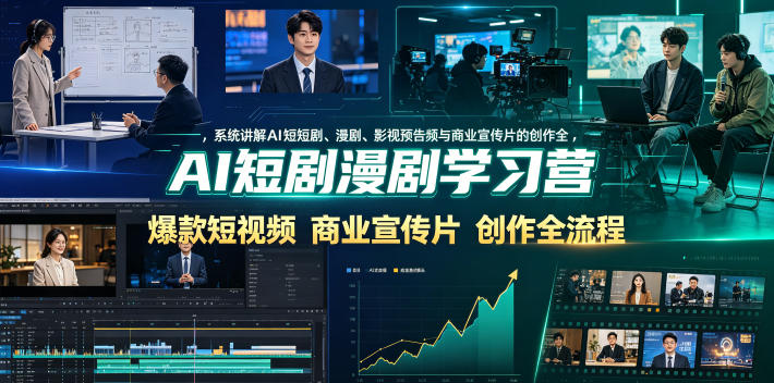 图片[1]_AI短剧漫剧学习营，系统讲解AI短剧、漫剧、影视预告片、爆款短视频与商业宣传片的创作全流程