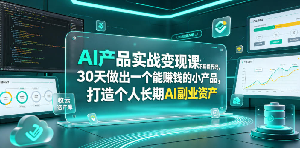 图片[1]_AI产品实战变现课，不用懂代码，30天做出一个能賺钱的小产品，打造个人长期AI副业资产（更新）