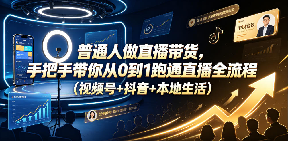 图片[1]_普通人做直播带货，手把手带你从0到1跑通直播全流程（视频号+抖音+本地生活）