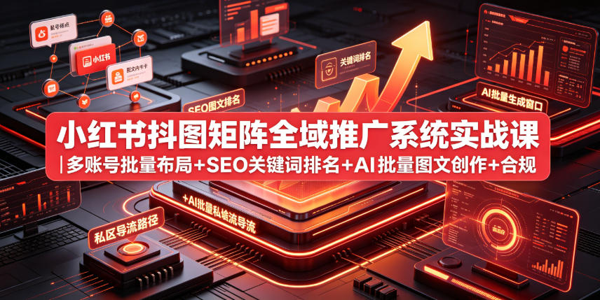 图片[1]_小红书抖图矩阵全域推广系统实战课｜多账号批量布局+SEO关键词排名+AI批量图文创作+合规私域导流完整落地教程