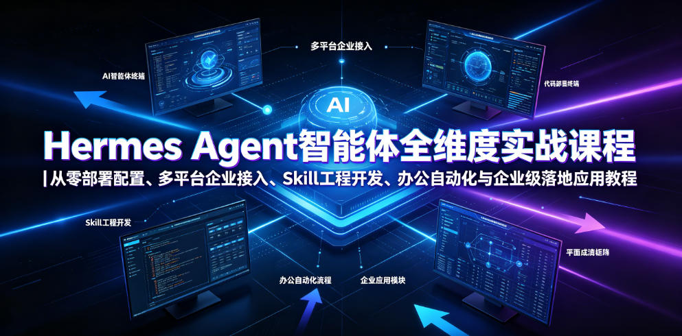 图片[1]_Hermes Agent智能体全维度实战课程｜从零部署配置、多平台企业接入、Skill工程开发、办公自动化与企业级落地应用教程