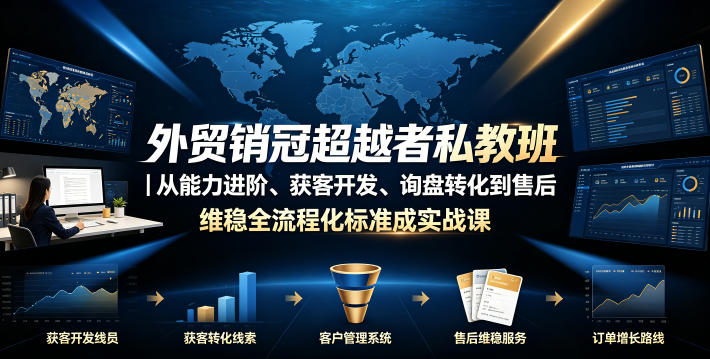 图片[1]_外贸销冠超越者私教班｜从能力进阶、获客开发、询盘转化到售后维稳全流程标准化成交实战课