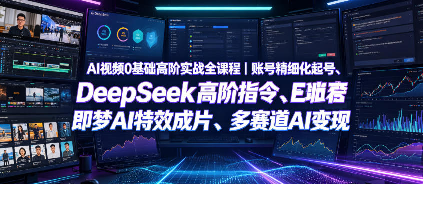 图片[1]_AI视频0基础高阶实战全课程｜账号精细化起号、DeepSeek高阶指令、即梦AI特效成片、多赛道AI短视频量产变现