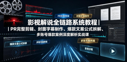 影视解说全链路系统教程｜PR完整剪辑、封面字幕制作、爆款文案公式拆解、多账号爆款案例深度解析实战课_拾壹资源网