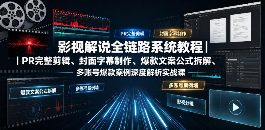 图片[1]_影视解说全链路系统教程｜PR完整剪辑、封面字幕制作、爆款文案公式拆解、多账号爆款案例深度解析实战课