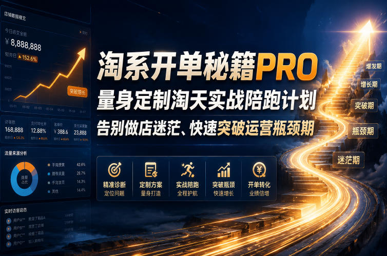 图片[1]_淘系开单秘籍PRO，量身定制淘天实战陪跑计划，告别做店迷茫、快速突破运营瓶颈期（2026年6月11）