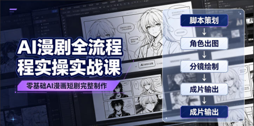 AI漫剧全流程实操实战课｜零基础AI漫画短剧完整制作、脚本出图成片全链路落地教程_拾壹资源网