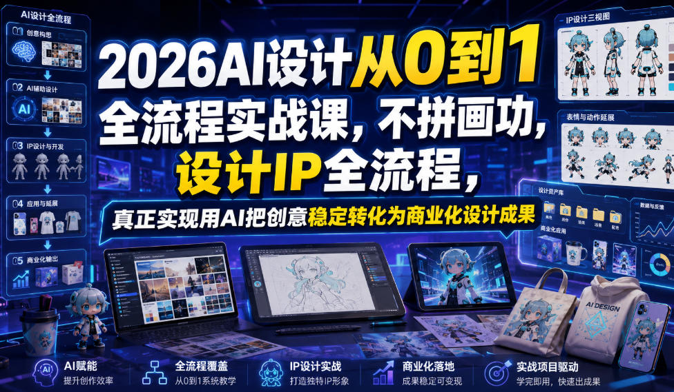 图片[1]_2026AI设计从0到1全流程实战课，不拼画功，设计IP全流程，真正实现用AI把创意稳定转化为商业化设计成果