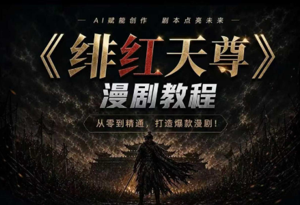绯红天尊AI漫剧系统教程｜从零入门到精通，工具运用+剧本创作+爆款逻辑+提示词素材+镜头剪辑，全套爆款漫剧落地实战课_拾壹资源网
