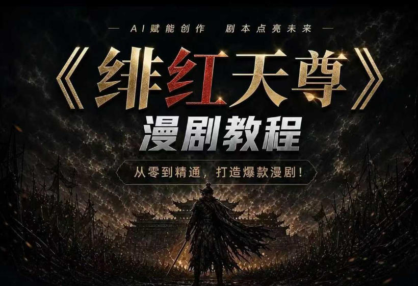 图片[1]_绯红天尊AI漫剧系统教程｜从零入门到精通，工具运用+剧本创作+爆款逻辑+提示词素材+镜头剪辑，全套爆款漫剧落地实战课