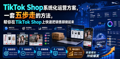 TikTok Shop系统化运营方案，一套五步走的方法，帮你在TikTok Shop上快速把销售额做起来【原创双语字幕】_拾壹资源网