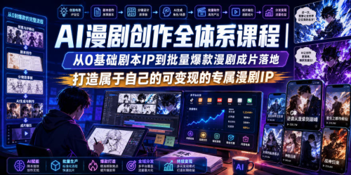 AI漫剧创作全体系课程｜从0基础剧本IP到批量爆款漫剧成片落地，打造属于自己的可变现的专属漫剧IP_拾壹资源网