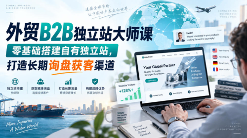 外贸B2B独立站大师课，零基础搭建自有独立站，打造长期询盘获客渠道_拾壹资源网