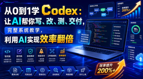 从0到1学Codex：让AI帮你写、改、测、交付，完整系统教学，利用AI实现效率翻倍_拾壹资源网