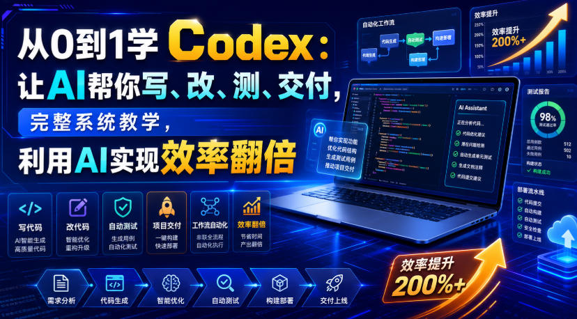 图片[1]_从0到1学Codex：让AI帮你写、改、测、交付，完整系统教学，利用AI实现效率翻倍