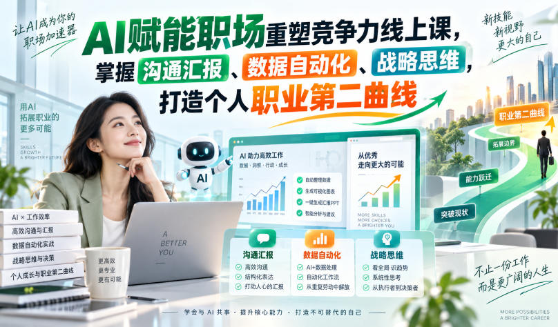 图片[1]_AI赋能职场重塑竞争力线上课，掌握沟通汇报、数据自动化、战略思维，打造个人职业第二曲线