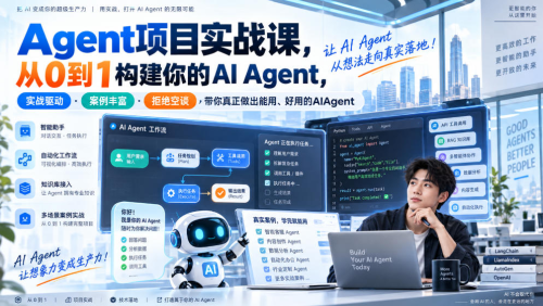 Agent项目实战课，从0到1构建你的AI Agent，实战驱动·案例丰富·拒绝空谈，带你真正做出能用、好用的AIAgent_拾壹资源网